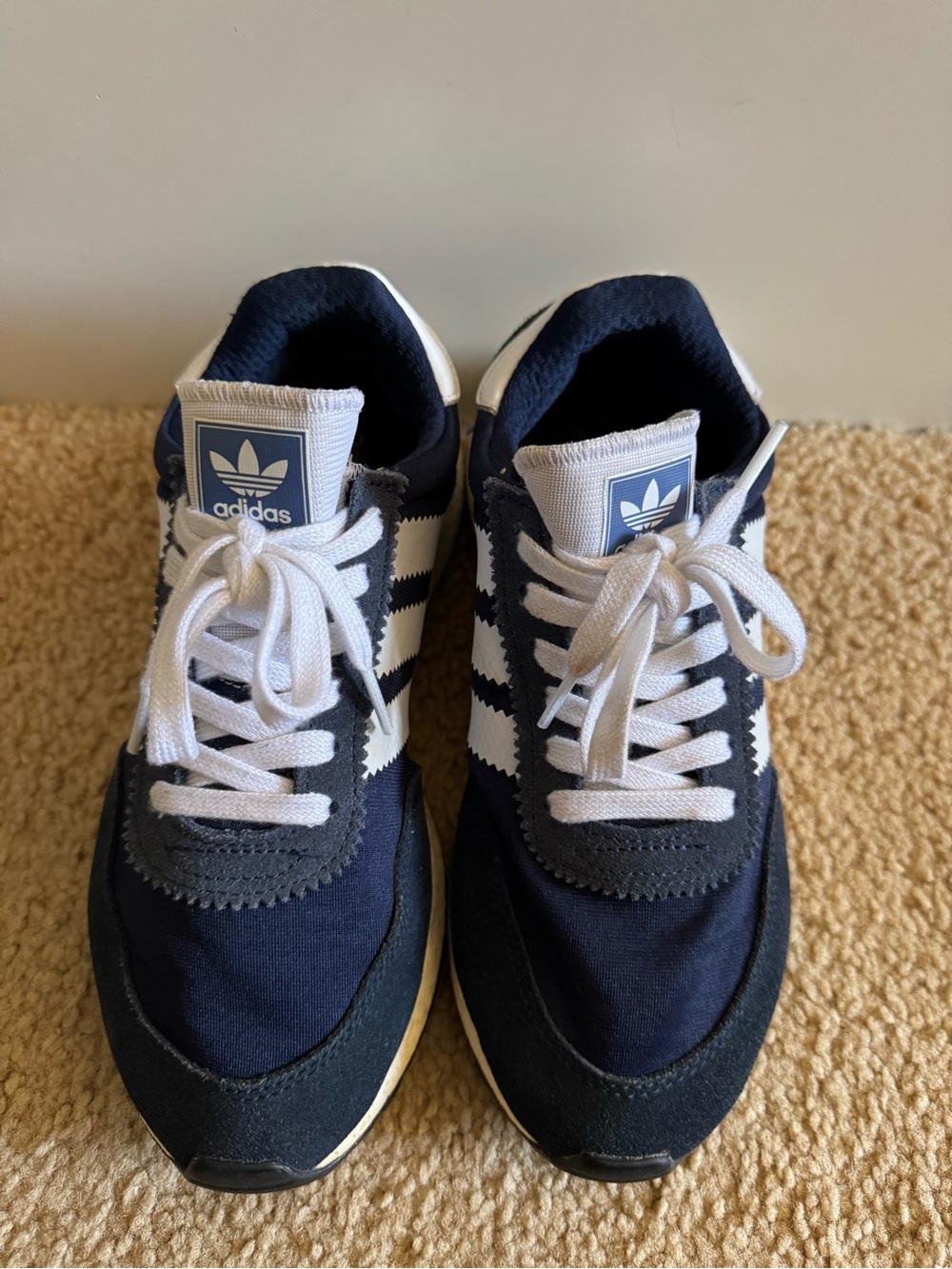 adidas Navy and White Retro Runner Sneakers